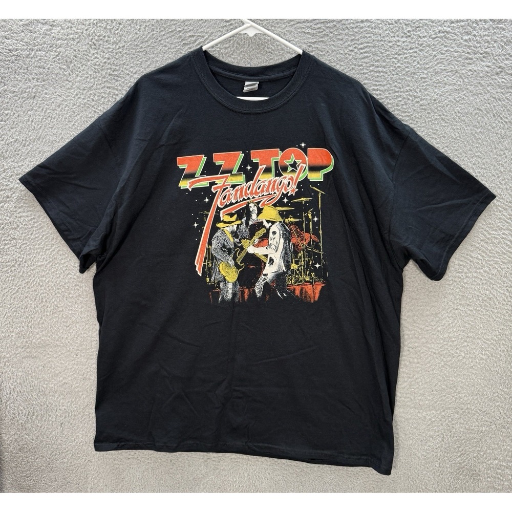 ZZ Top Shirt Adult 2XL XXL Black Crewneck Short Sleeve Band Tee Fandango Mens